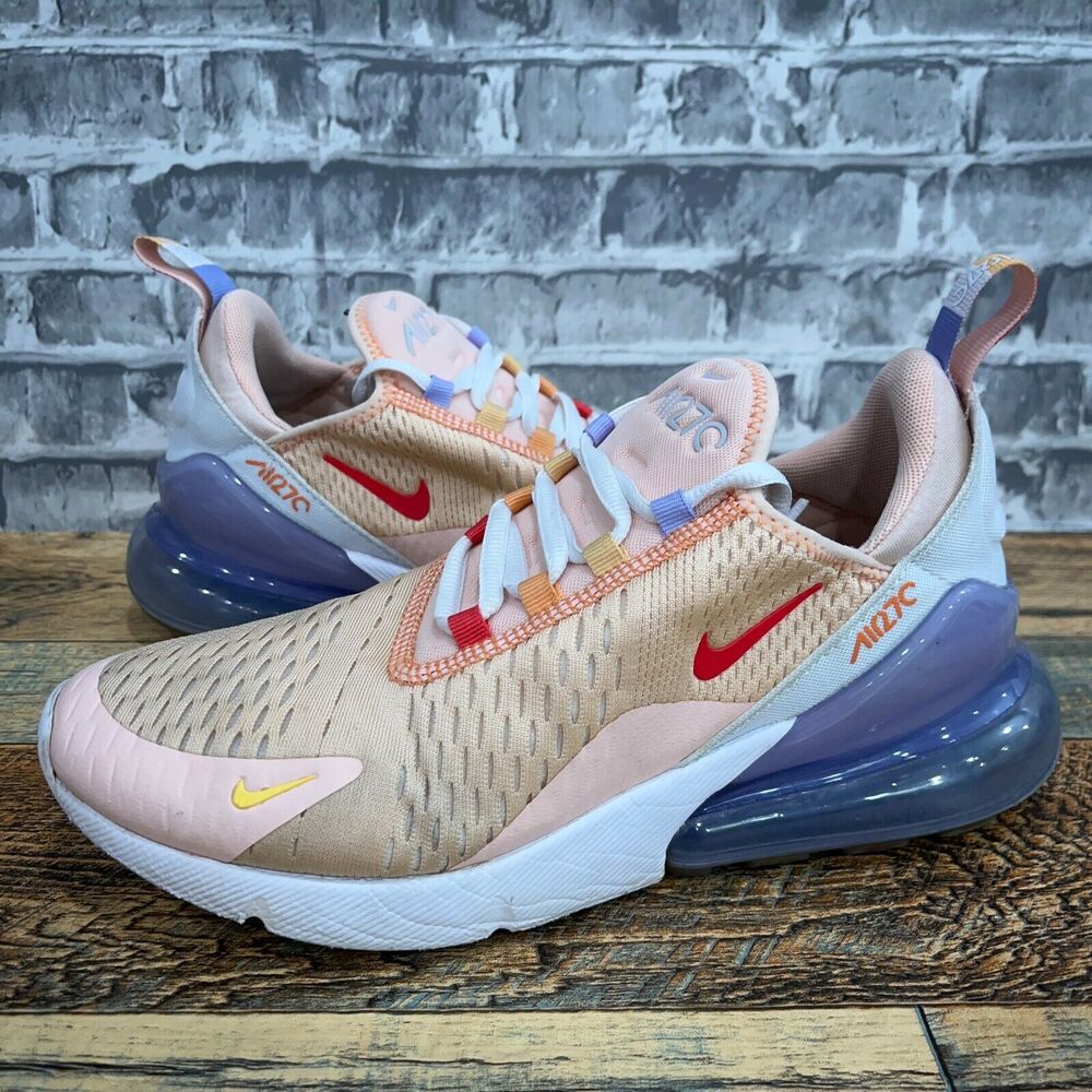 Nike Air Max 270 Beige with Red and Yellow Accents